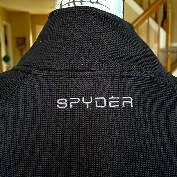 “SPYDER” FULL ZIPPER BLACK FLEECE JACKET SIZE L   EUC - Picture 3 of 7